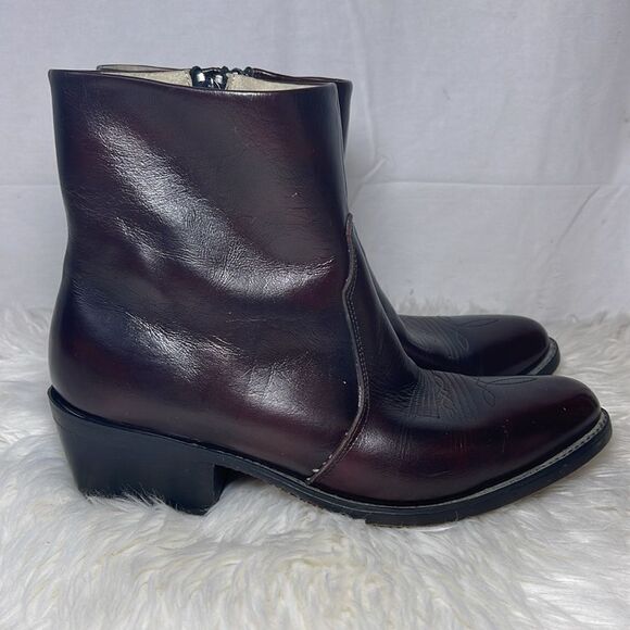 Durango Brown Leather Side Zip Short Western Boots Sz 8.5 EE - Picture 4 of 7